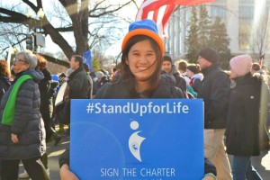 Margaux Inocando, A WYA intern, at the March for Life in Washington, D.C. 